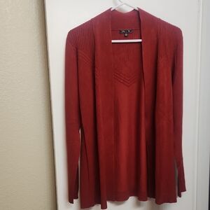 Lety & Me Women's Deep Red Cardigan Sweater
